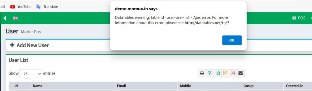 Modern POS Database Ajax Issues